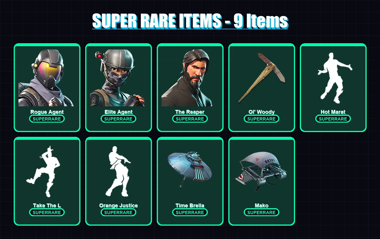 [PC/PSN] | Rogue Agent | Elite Agent | The Reaper | Hybrid | Drift | 57 skin | 70 pickaxe | 84 emote | 84 glider | Lv1146 — Fortnite account