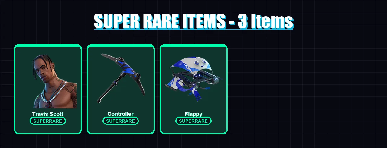 [PC/XBOX/PSN] | Travis Scott | Singularity | Sentinel | The Prisoner | Blackheart | 77 skin | 120 pickaxe | 99 emote | 109 glider | Lv1606