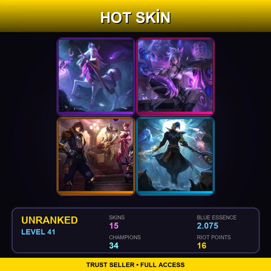 RU | Lv41 | Unranked | 15 Skin | 34 Champ