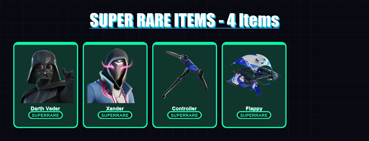 [PC/PSN] | Darth Vader | Xander | Snap | Deadeye | The Imagined | 52 skin | 82 pickaxe | 44 emote | 58 glider | Lv604
