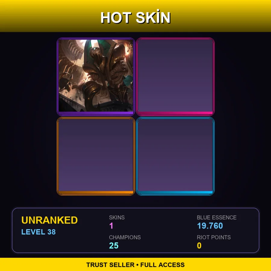 EUW | Lv38 | Unranked | 1 Skin | 25 Champ