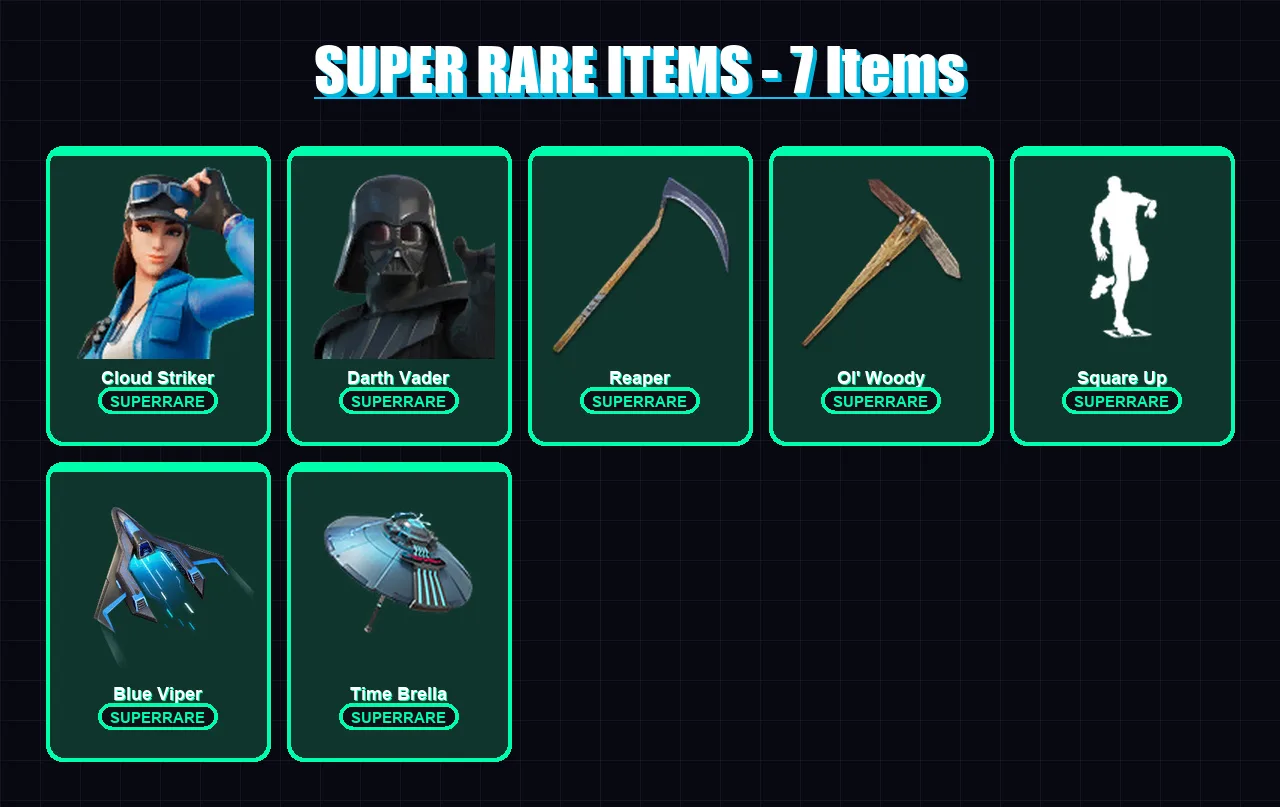 [PC/XBOX] | Cloud Striker | Darth Vader | Ronin | Malik | Predator | 107 skin | 175 pickaxe | 116 emote | 129 glider | Lv3155