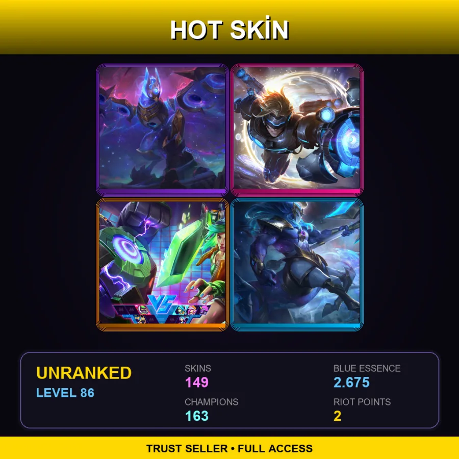 EUW | Cosmic Flight Anivia | Pulsefire Ezreal | Arcade Riven | Cosmic Charger Hecarim | 149 Skin | 163 Champ | Lv86