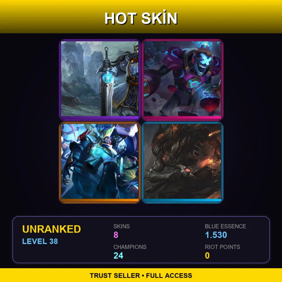 SG | Lv38 | Unranked | 8 Skin | 24 Champ
