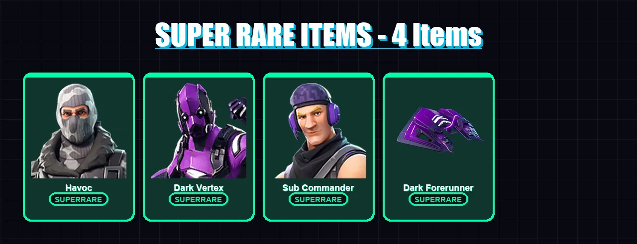 [PC/XBOX/PSN] | Havoc | Dark Vertex | Sub Commander | Nezumi | Fusion | 47 skin | 47 pickaxe | 40 emote | 42 glider | Lv632