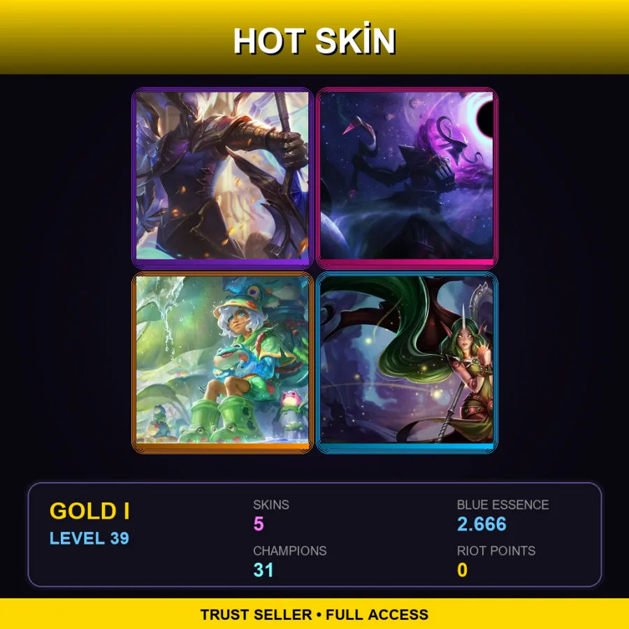 EUW | Lv39 | Gold I | 5 Skin | 31 Champ