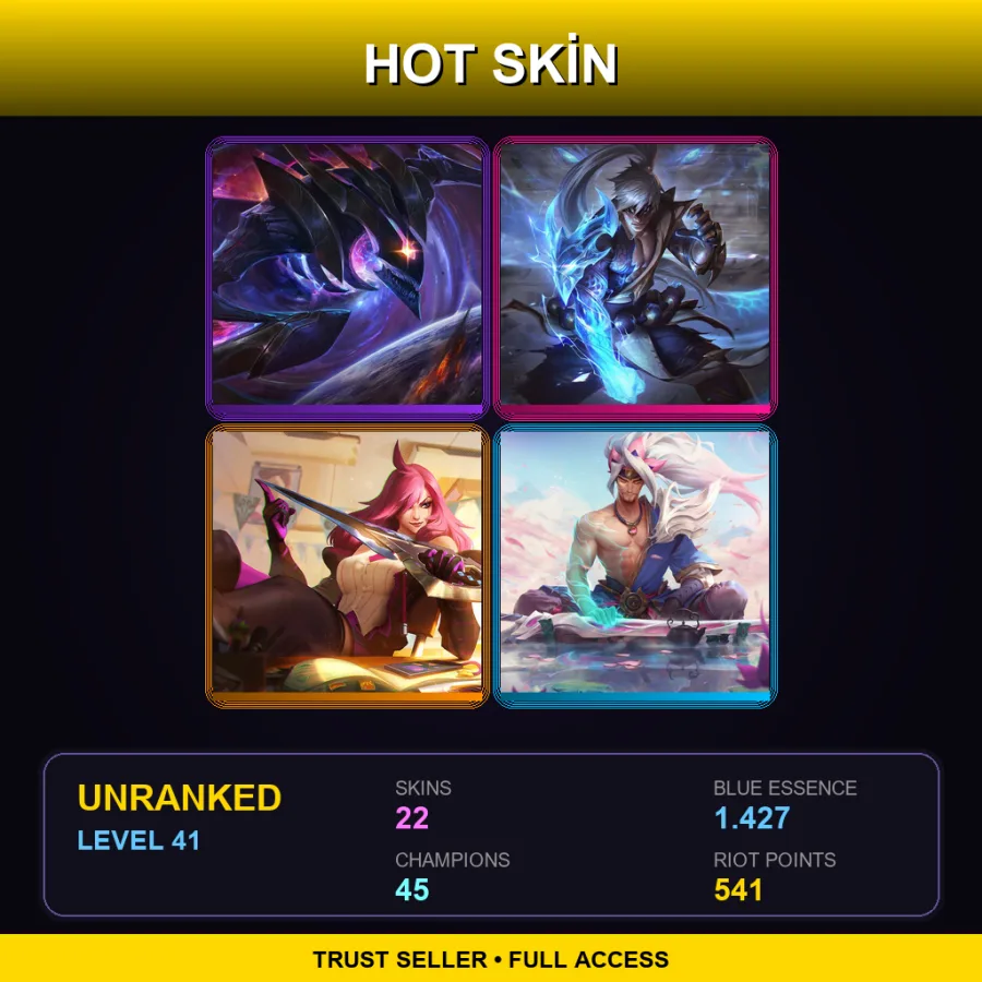 EUNE | Lv41 | Unranked | 22 Skin | 45 Champ — LoL account