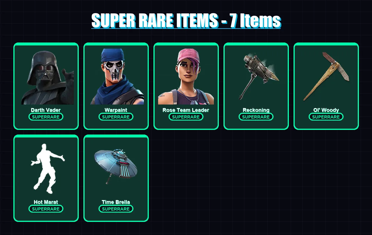 [PS4/PS5/XBOX/PC] | Darth Vader | Warpaint | Rose Team Leader | Zenith | The Ice Queen | 436 skin | 432 pickaxe | 355 emote | 310 glider | Lv5145