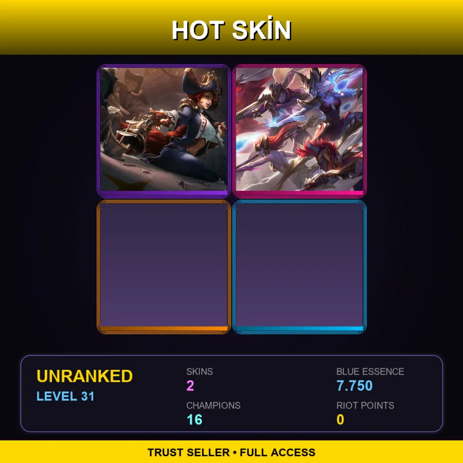 LAN | Lv31 | Unranked | 2 Skin | 16 Champ