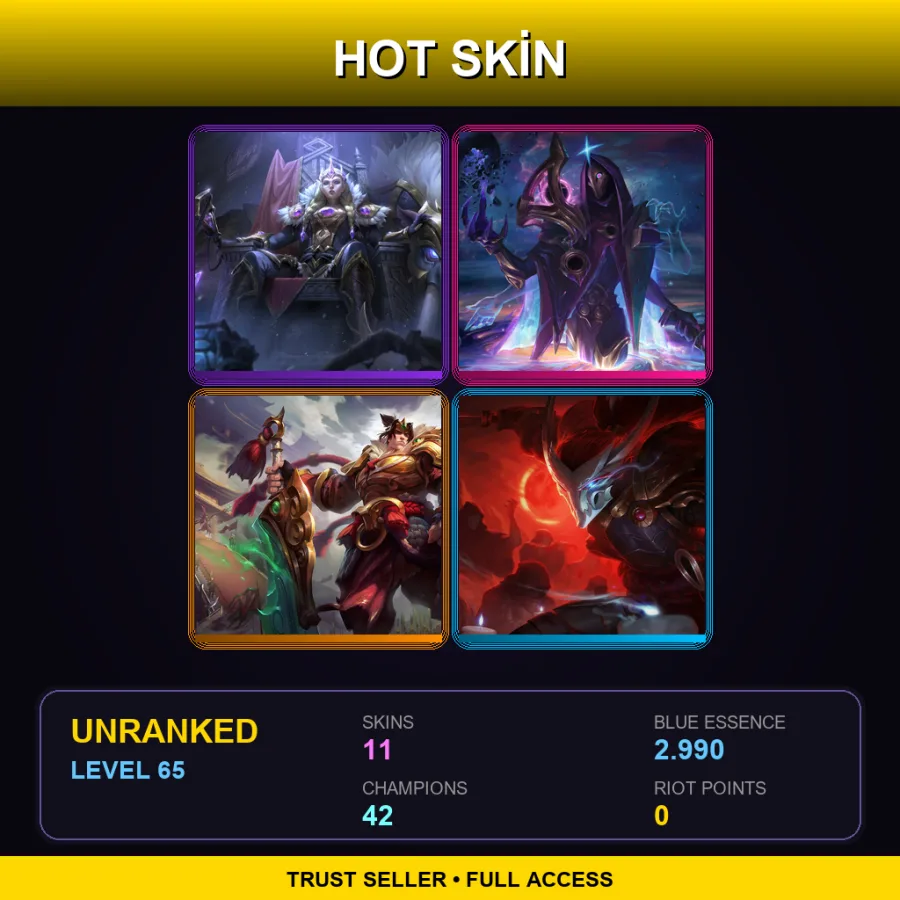 TR | Lv65 | Unranked | 11 Skin | 42 Champ