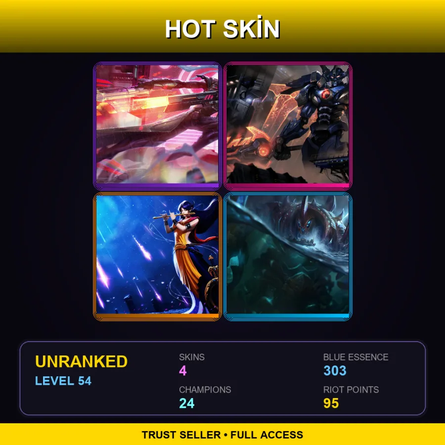 LAS | Lv54 | Unranked | 4 Skin | 24 Champ