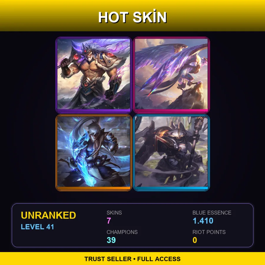 EUW | Lv41 | Unranked | 7 Skin | 39 Champ