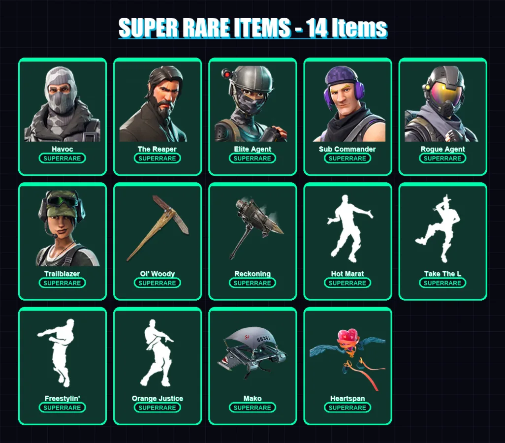 [PC/XBOX/PSN] | Havoc | The Reaper | Elite Agent | Sub Commander | Rogue Agent | 165 skin | 150 pickaxe | 143 emote | 138 glider | Lv1964 — Fortnite account