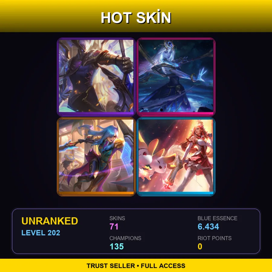 VN | Lv202 | Unranked | 71 Skin | 135 Champ