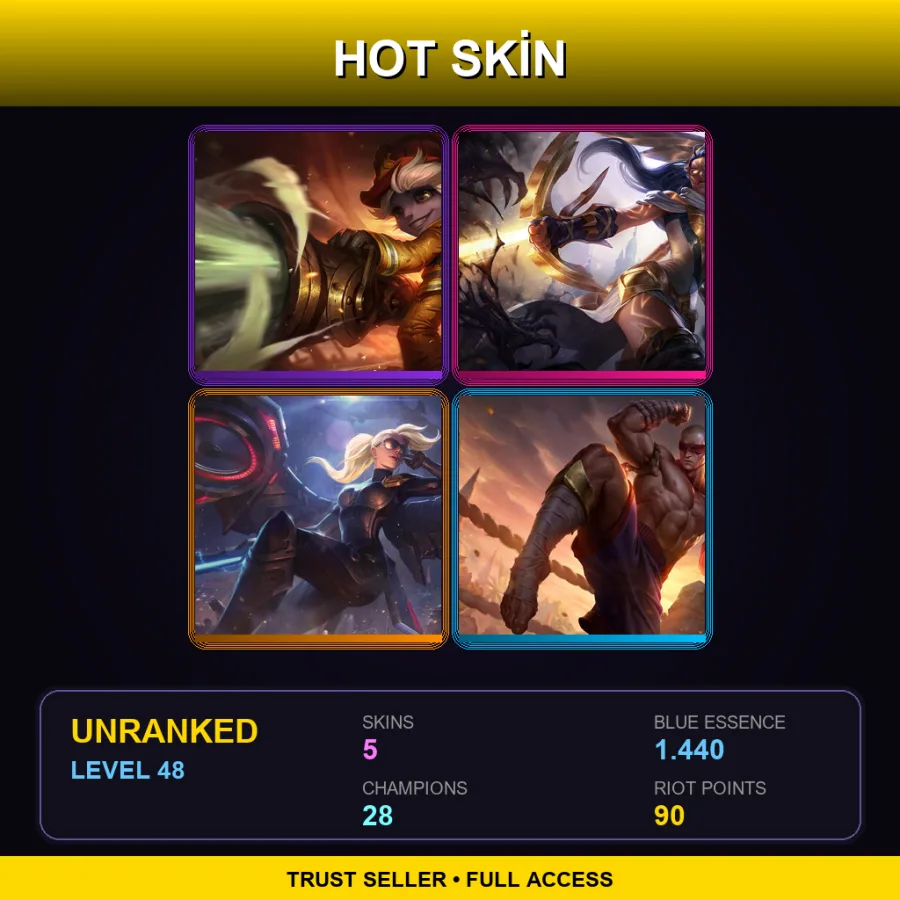 TR | Lv48 | Unranked | 5 Skin | 28 Champ