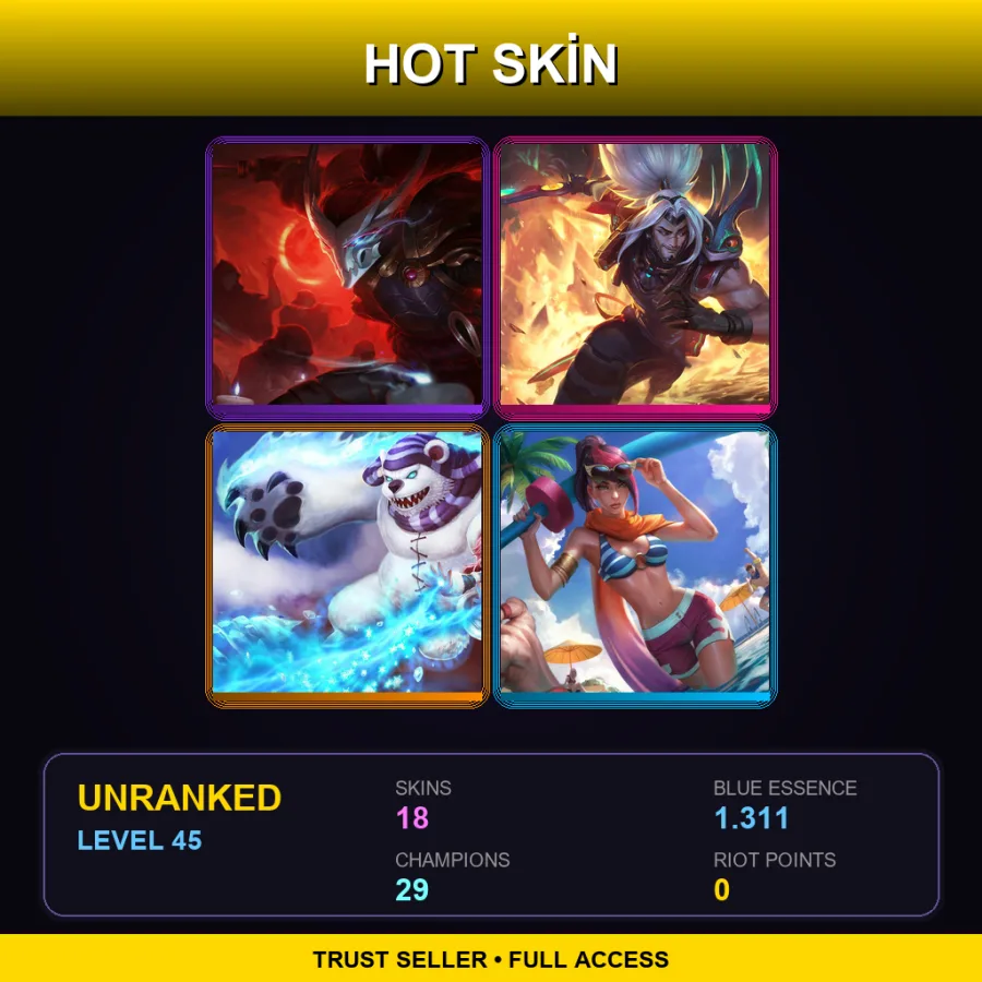 EUNE | Lv45 | Unranked | 18 Skin | 29 Champ — Big Bad Warwick