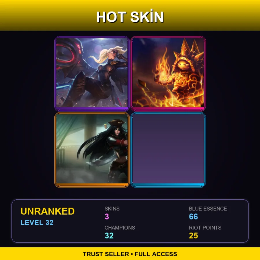 LAS | Lv32 | Unranked | 3 Skin | 32 Champ — Molten Rammus