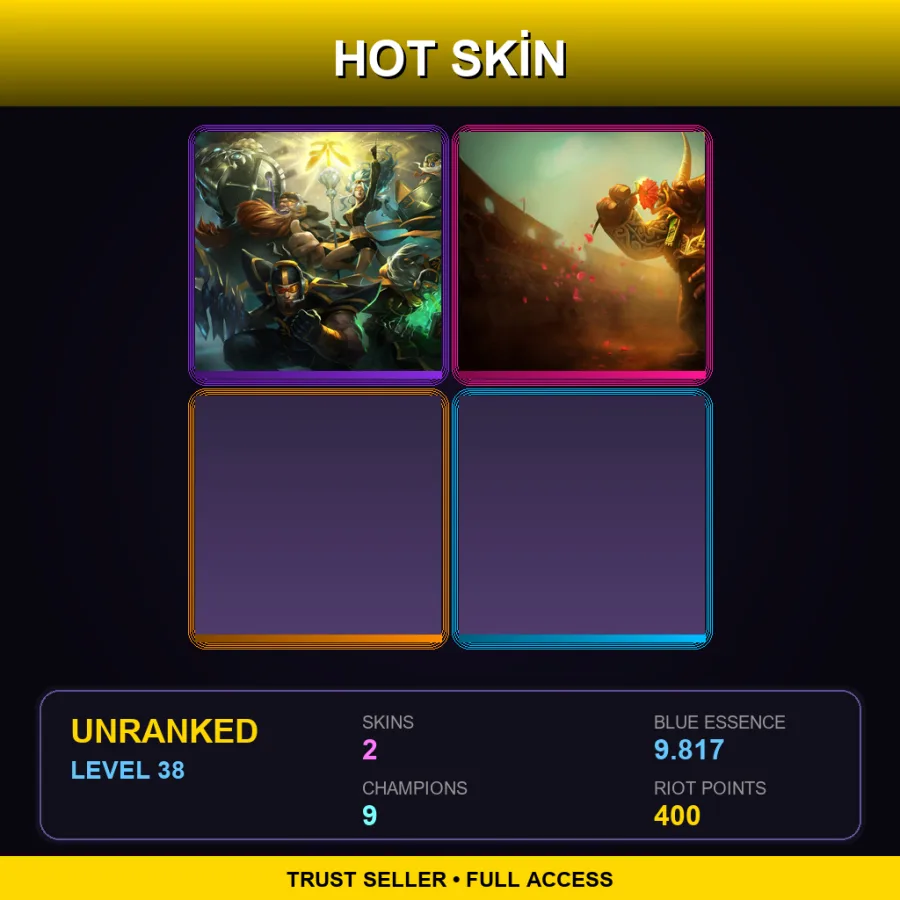EUW | Lv38 | Unranked | 2 Skin | 9 Champ