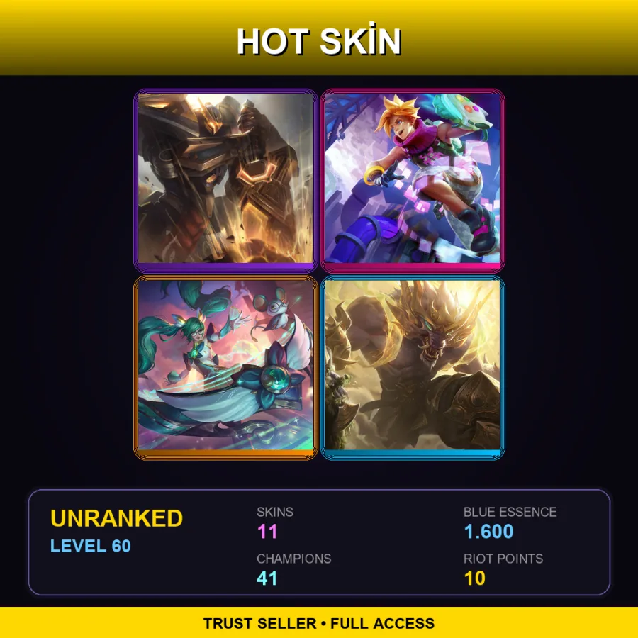 EUNE | Lv60 | Unranked | 11 Skin | 41 Champ