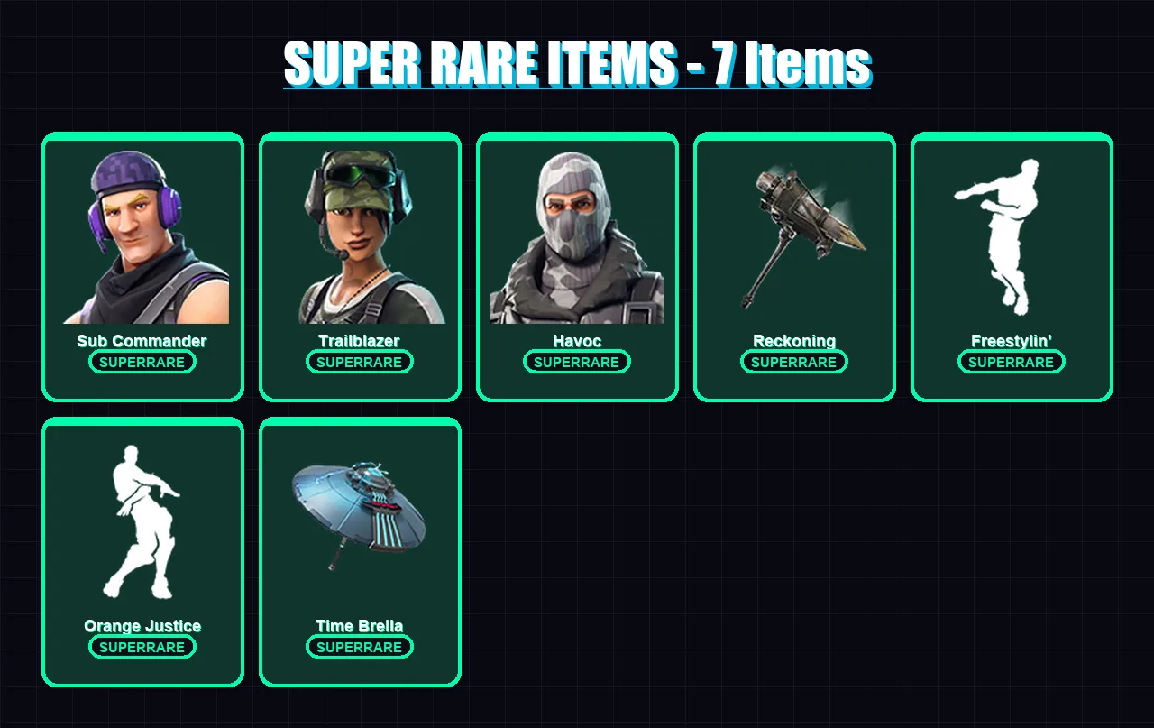 [PC/XBOX] | Sub Commander | Trailblazer | Havoc | Oro | Predator | 108 skin | 142 pickaxe | 106 emote | 132 glider | Lv1665
