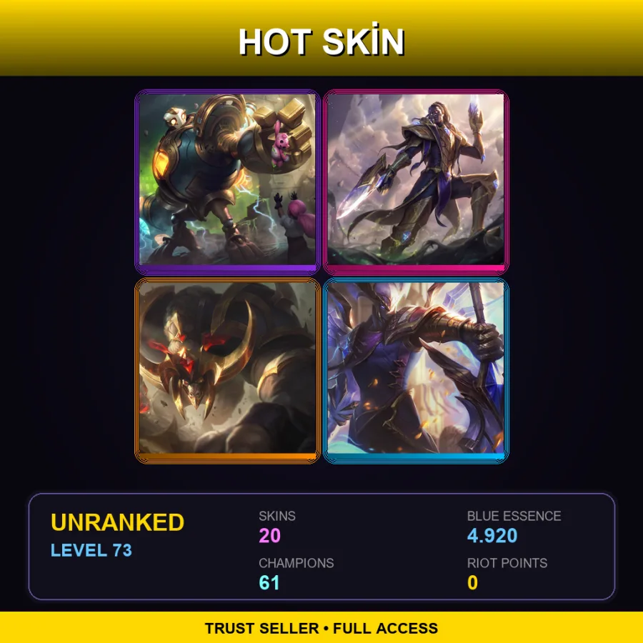 TR | Lv73 | Unranked | 20 Skin | 61 Champ