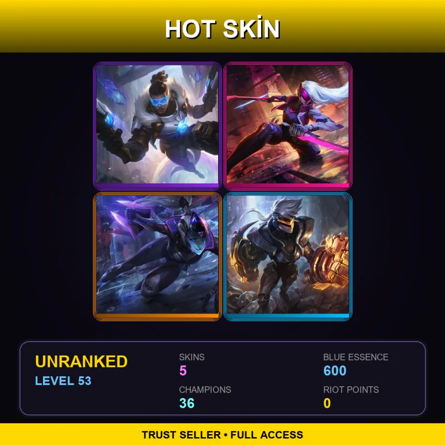 EUNE | Lv53 | Unranked | 5 Skin | 36 Champ