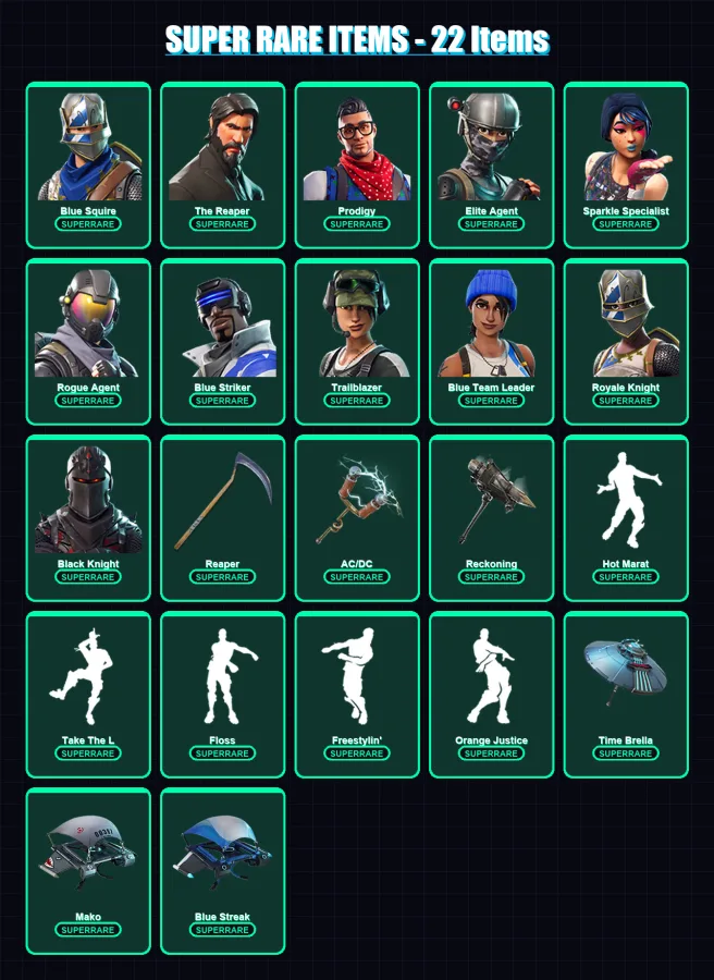 [PS4/PS5/XBOX/PC] | Blue Squire | The Reaper | Prodigy | 88 skin | Lv790