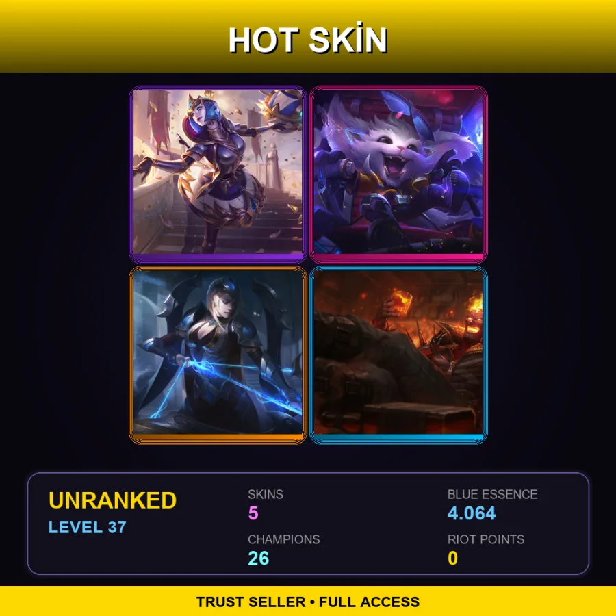 LAN | Lv37 | Unranked | 5 Skin | 26 Champ