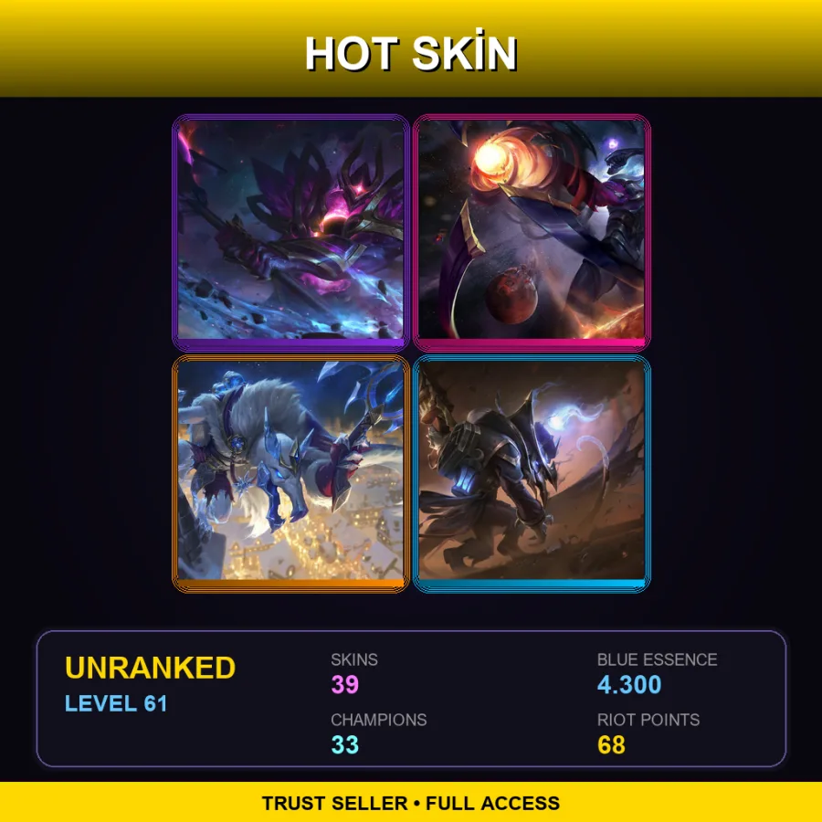 LAS | Lv61 | Unranked | 39 Skin | 33 Champ — Unranked / Smurf League of Legends