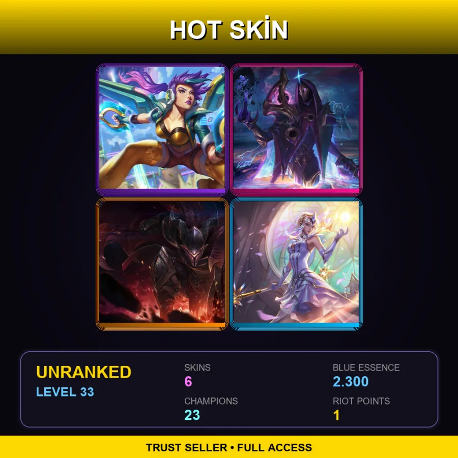 EUW | Lv33 | Unranked | 6 Skin | 23 Champ — LoL account