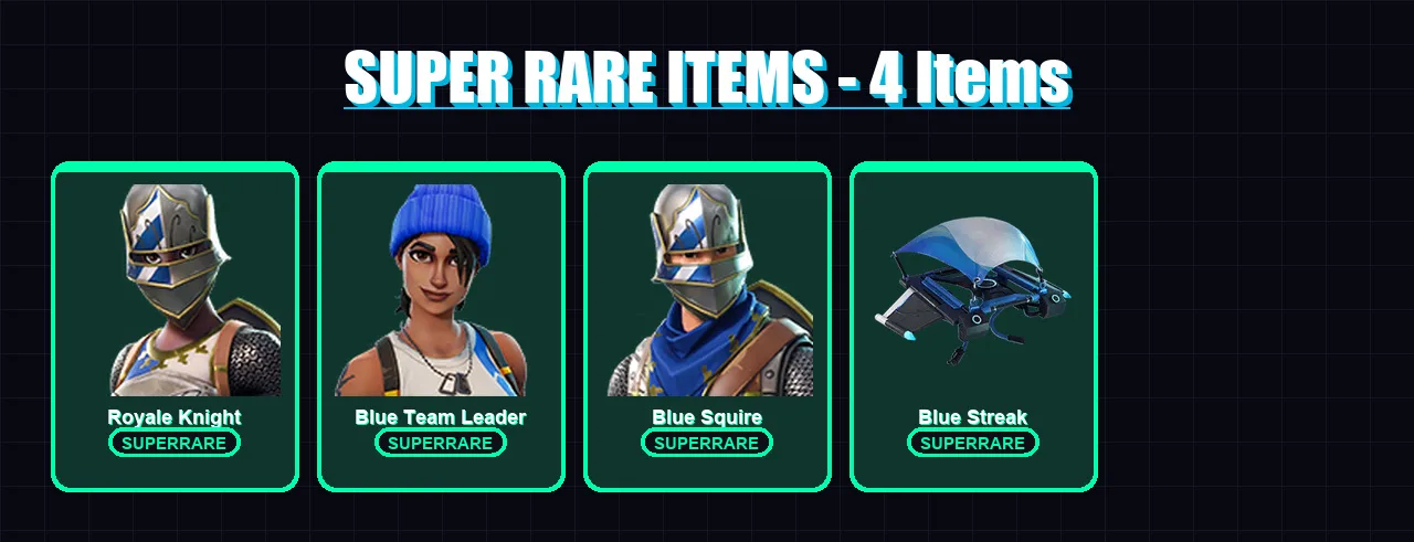 [PS4/PS5/XBOX/PC] | Royale Knight | Blue Team Leader | Blue Squire | The Foundation | Ronin | 14 skin | 16 pickaxe | 16 emote | 20 glider | Lv319 — Fortnite account