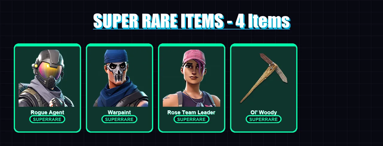 [PC/XBOX/PSN] | Rogue Agent | Warpaint | Rose Team Leader | The Cube Queen | Carbide | 19 skin | 21 pickaxe | 26 emote | 23 glider | Lv368