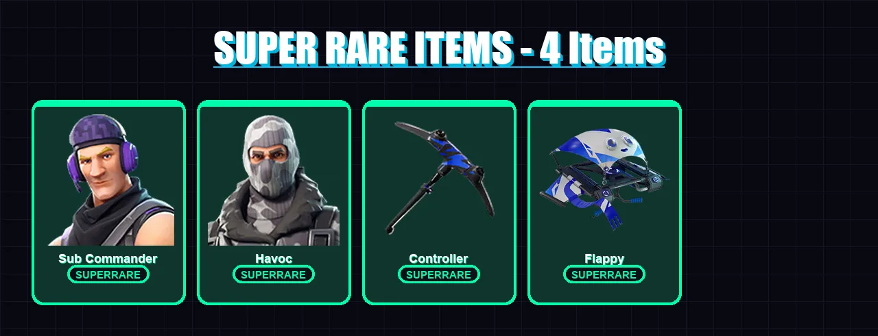 [PC/XBOX] | Sub Commander | Havoc | Polar Peely | Lt. Evergreen | Wooly Warrior | 5 skin | 11 pickaxe | 12 emote | 15 glider | Lv289