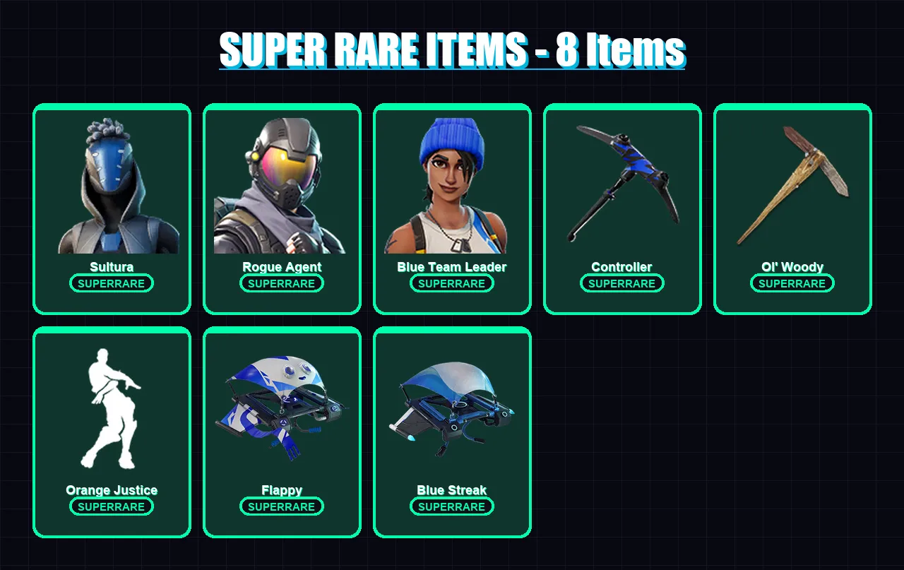 [PS4/PS5/XBOX/PC] | Sultura | Rogue Agent | Blue Team Leader | Eternal Knight | Ronin | 71 skin | 70 pickaxe | 56 emote | 53 glider | Lv743