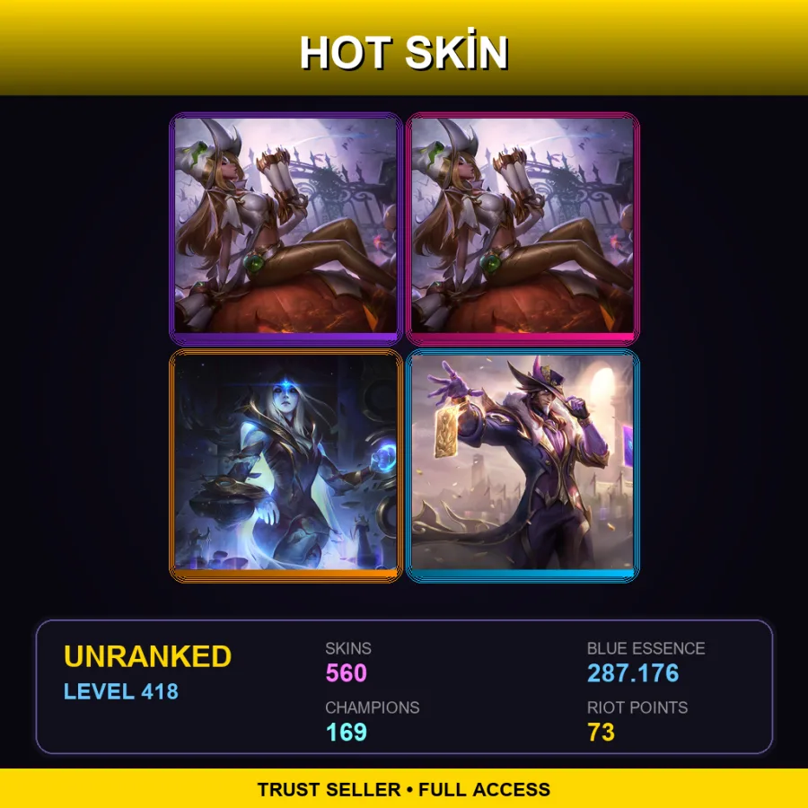 BR | Lv418 | Unranked | 560 Skin | 169 Champ