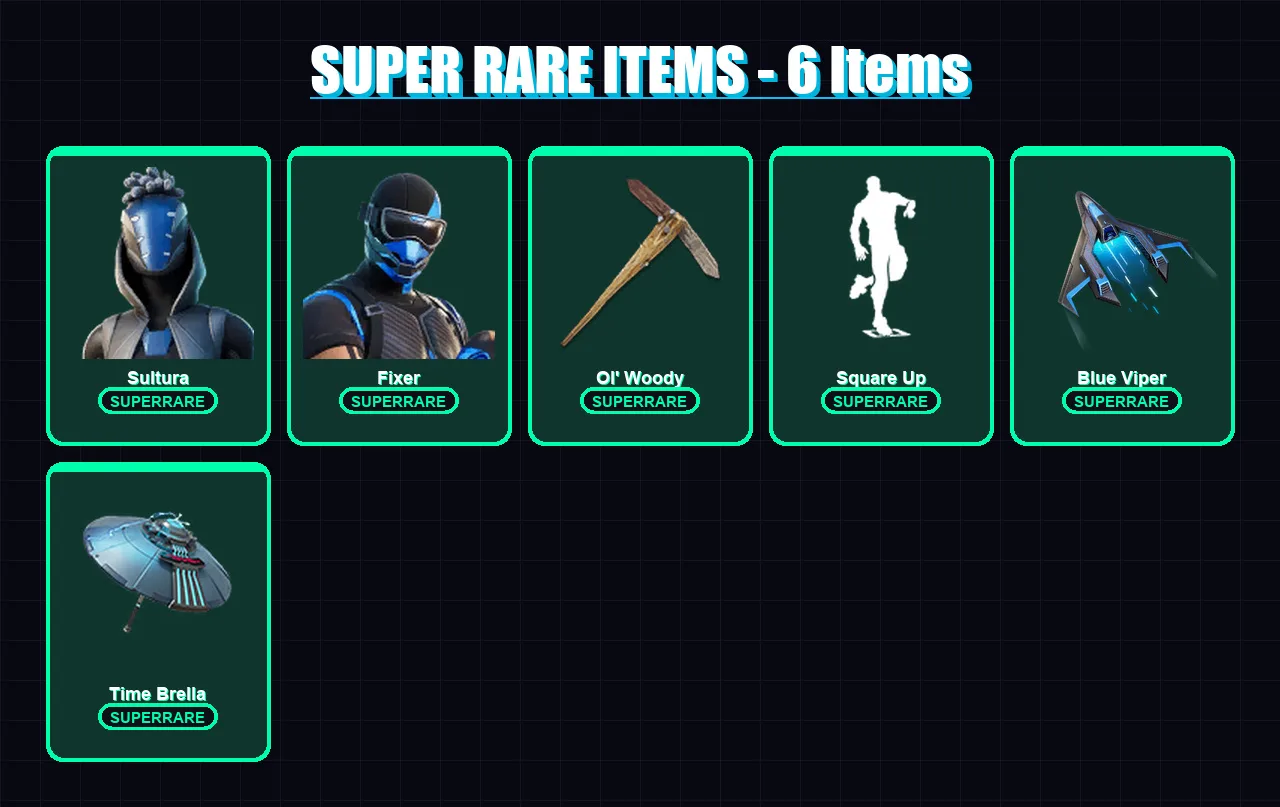 [PC/XBOX/PSN] | Sultura | Fixer | The Imagined | The Cube Queen | Spectra Knight | 57 skin | 76 pickaxe | 45 emote | 56 glider | Lv851