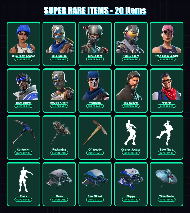 [PC/XBOX] | Blue Team Leader | Blue Squire | Elite Agent | Rogue Agent | Rose Team Leader | 84 skin | 103 pickaxe | 106 emote | 105 glider | Lv1685