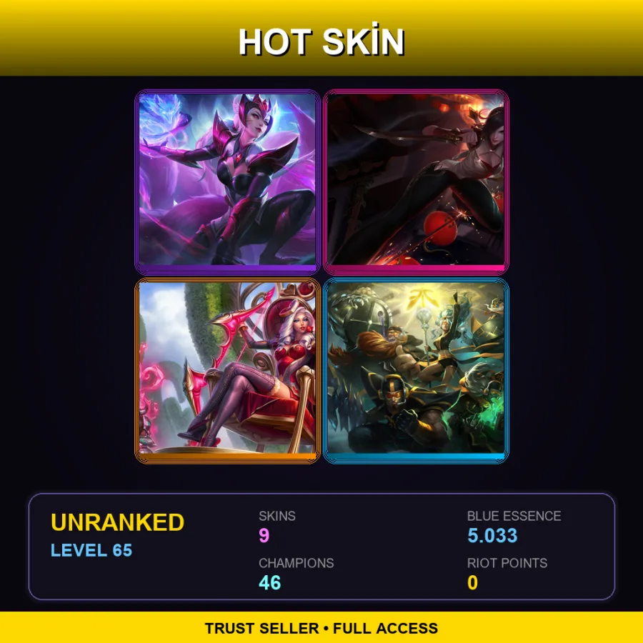 LAS | Lv65 | Unranked | 9 Skin | 46 Champ