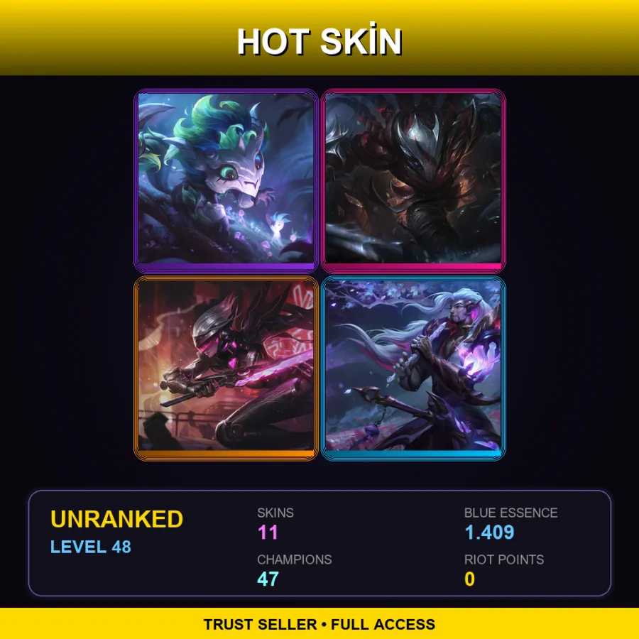 LAN | Lv48 | Unranked | 11 Skin | 47 Champ