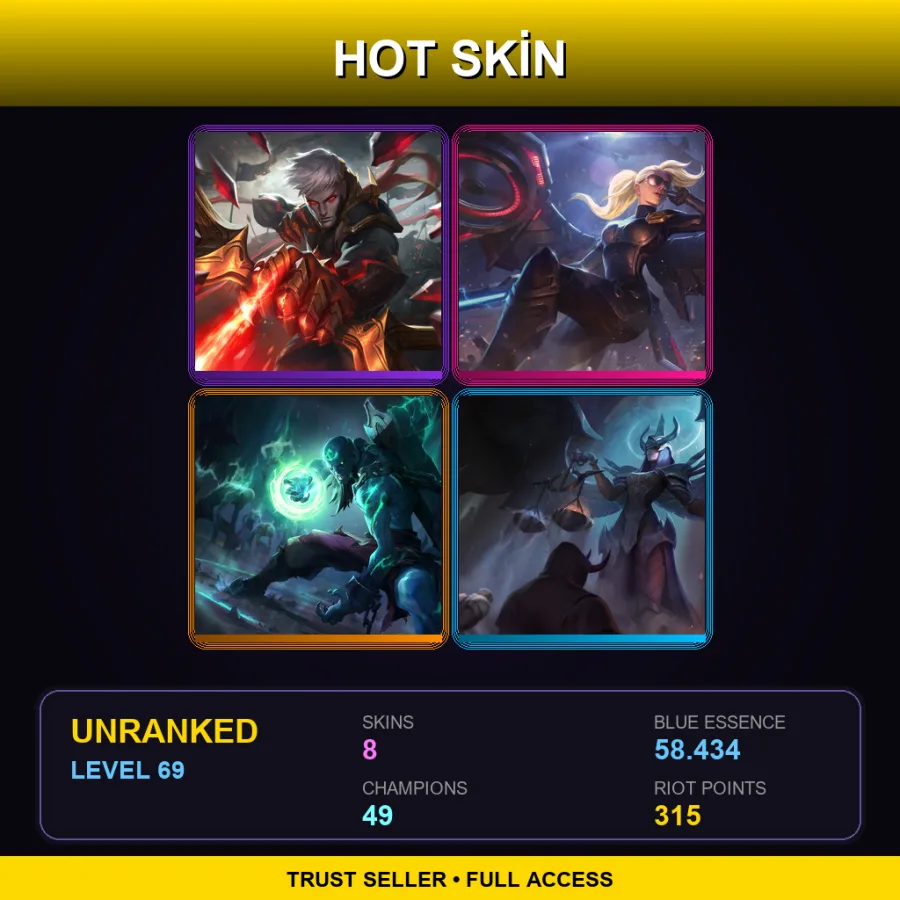 EUNE | Lv69 | Unranked | 8 Skin | 49 Champ
