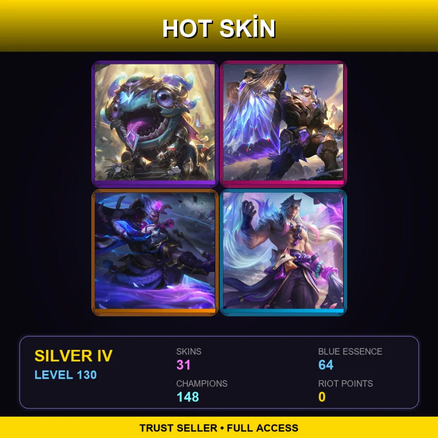 LAS | Lv130 | Silver IV | 31 Skin | 148 Champ