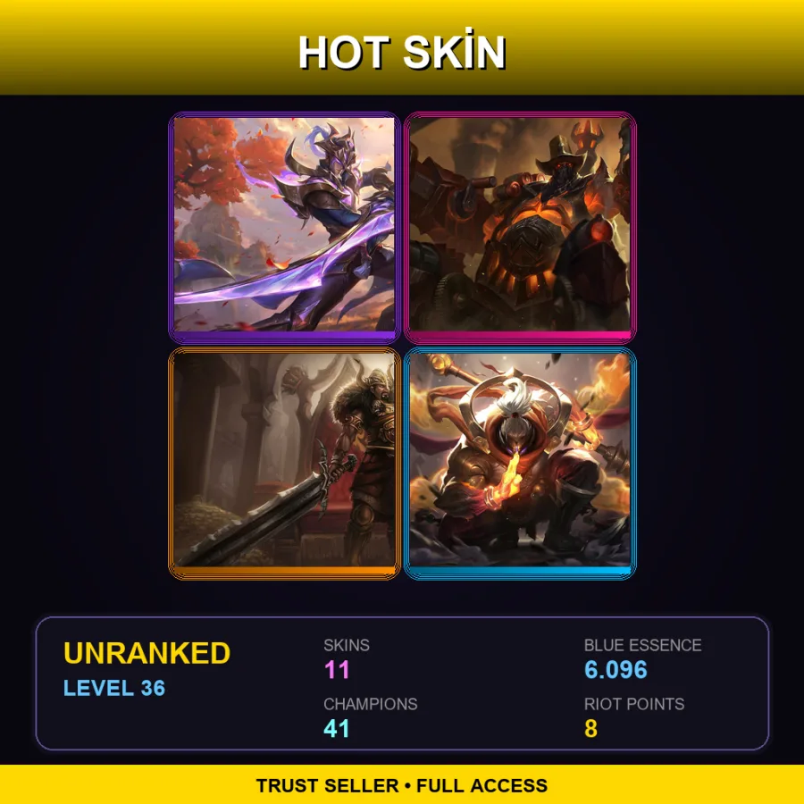 TR | Lv36 | Unranked | 11 Skin | 41 Champ