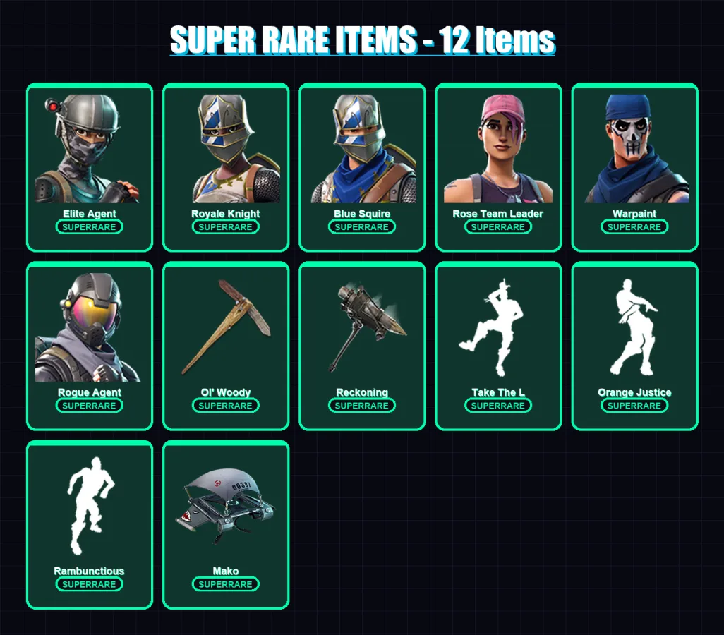 [PC/XBOX/PSN] | Elite Agent | Royale Knight | Blue Squire | Rose Team Leader | Warpaint | 31 skin | 24 pickaxe | 45 emote | 35 glider | Lv436