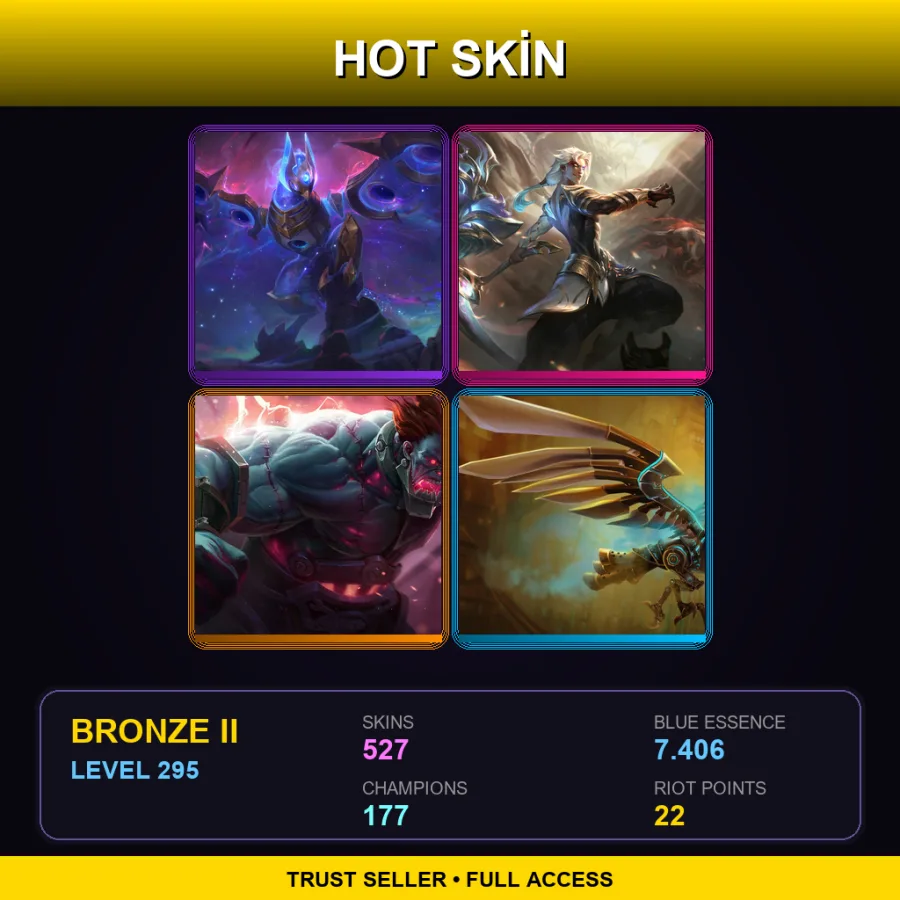 EUW | Lv295 | Bronze II | 527 Skin | 177 Champ