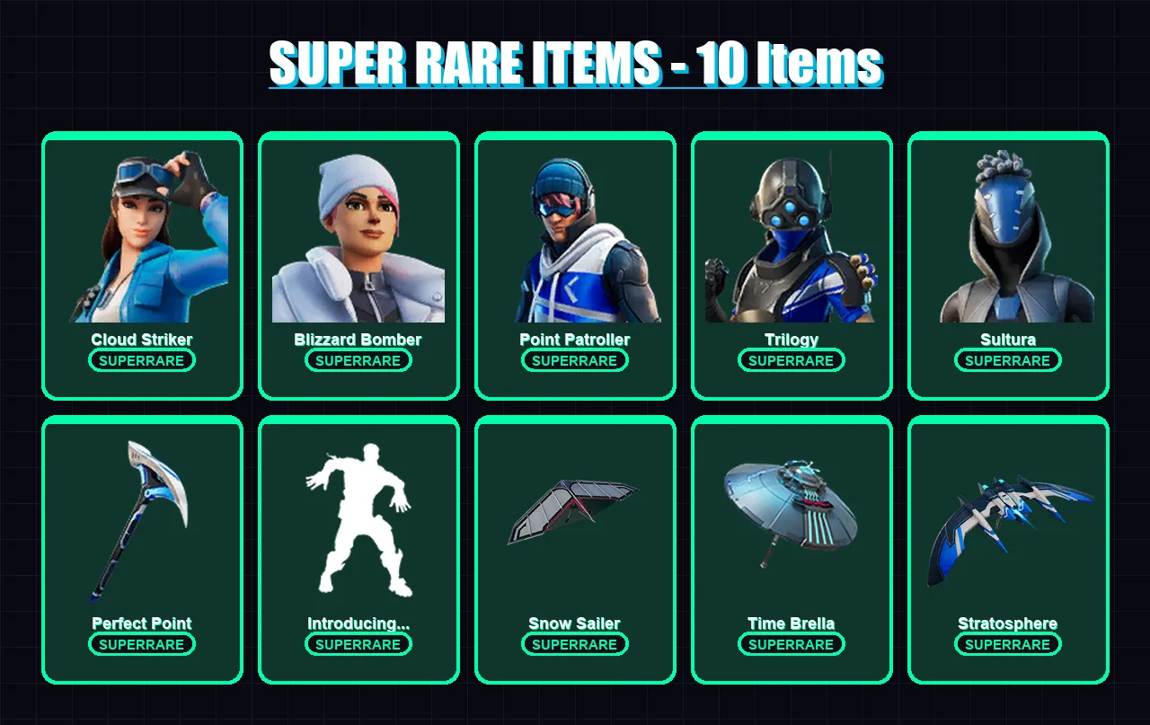 [PS4/PS5/XBOX/PC] | Cloud Striker | Blizzard Bomber | Point Patroller | Trilogy | Sultura | 123 skin | 183 pickaxe | 143 emote | 152 glider | Lv2291 — Fortnite account