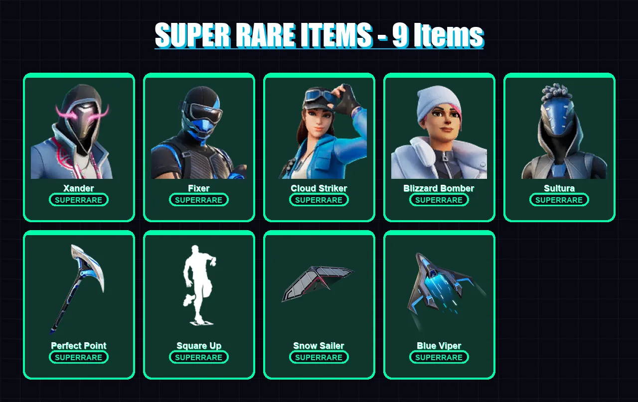 [PC/XBOX/PSN] | Xander | Fixer | Cloud Striker | Blizzard Bomber | Sultura | 49 skin | 78 pickaxe | 59 emote | 70 glider | Lv1182