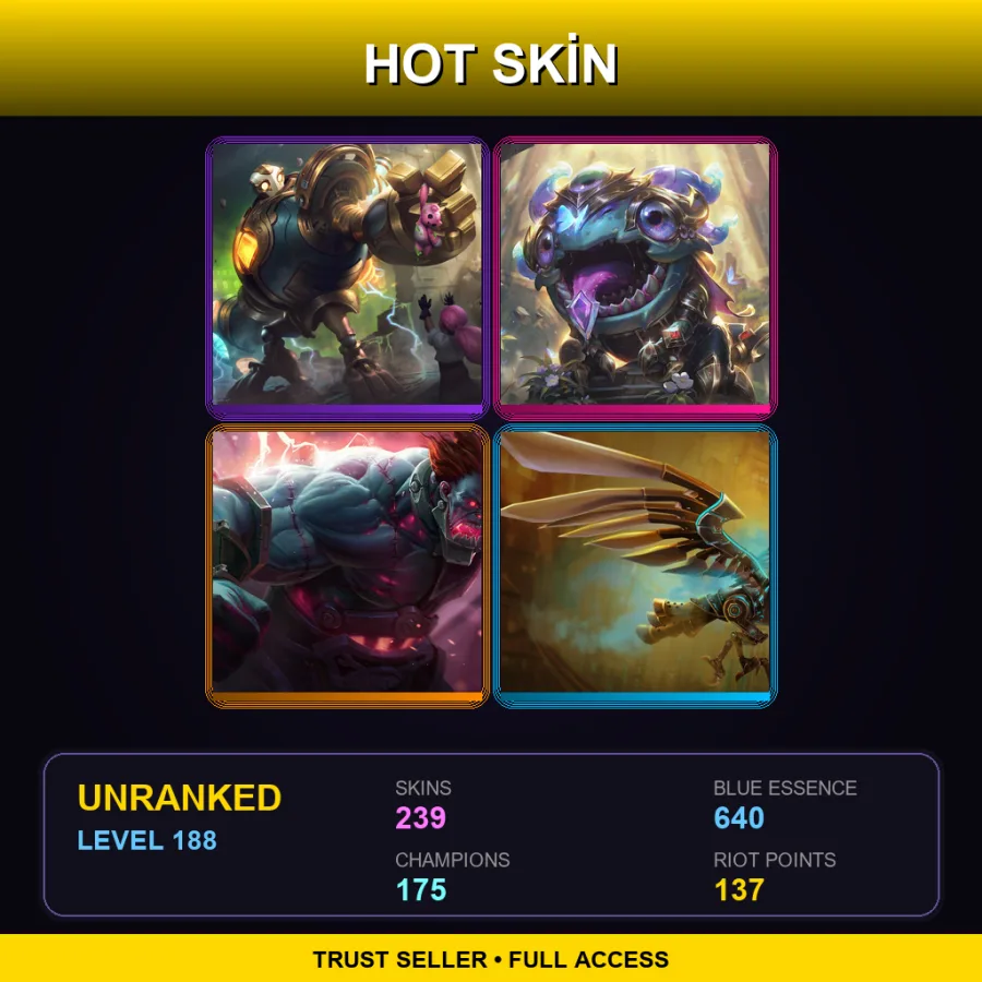 BR | Lv188 | Unranked | 239 Skin | 175 Champ