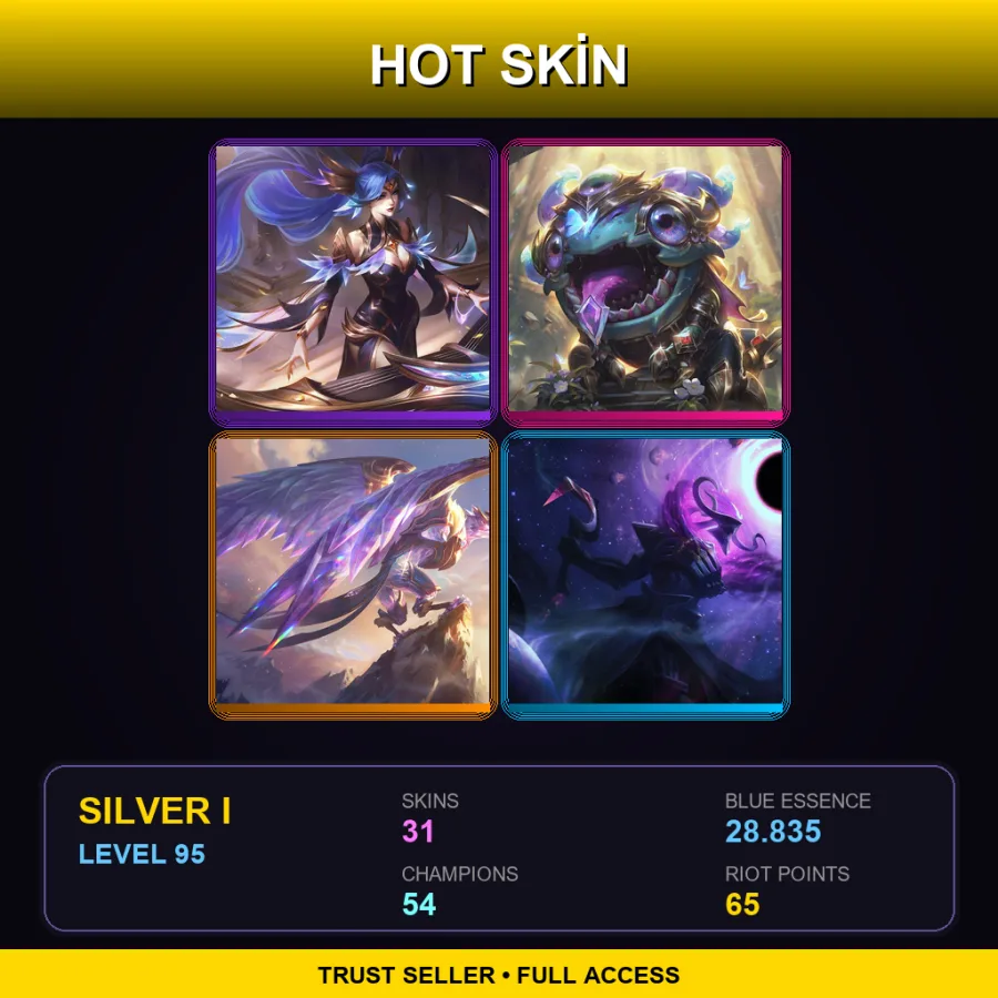 EUW | Lv95 | Silver I | 31 Skin | 54 Champ
