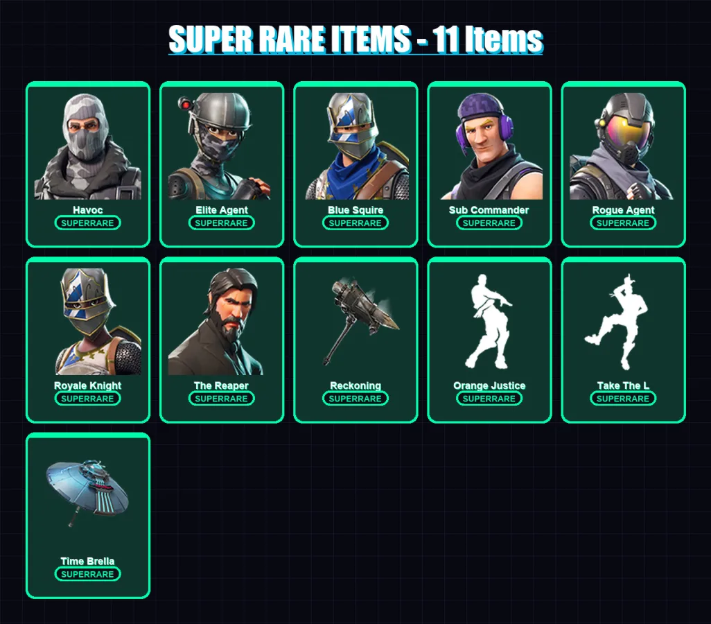 [PC/PSN] | Havoc | Elite Agent | Blue Squire | Sub Commander | Rogue Agent | 69 skin | 35 pickaxe | 75 emote | 50 glider | Lv554