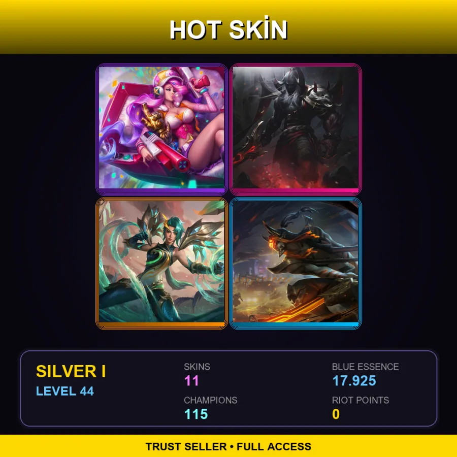 VN | Lv44 | Silver I | 11 Skin | 115 Champ — LoL account